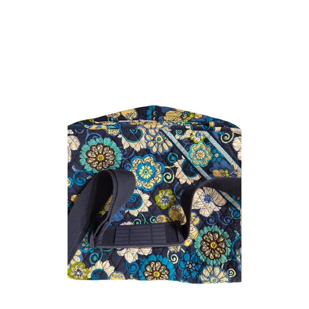 Vera Bradley Messenger Bag 14.25" x 12"x, 2.75" Blue turquoise & white Flowers